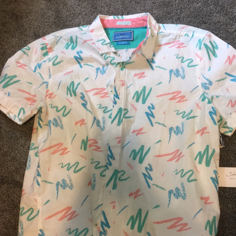 Color Scribble Button Down